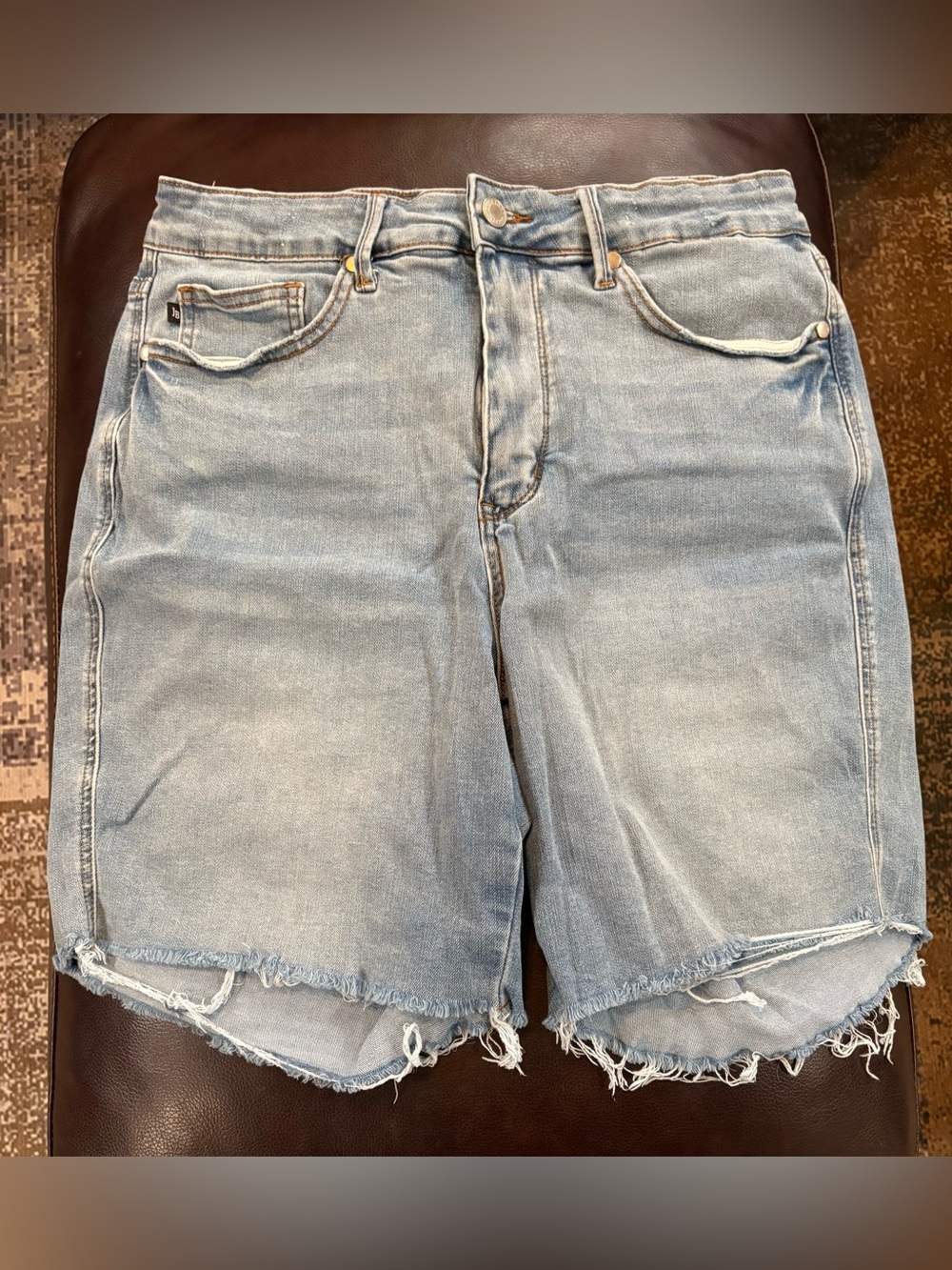 Judy Blue Light Wash Denim Cutoff Shorts